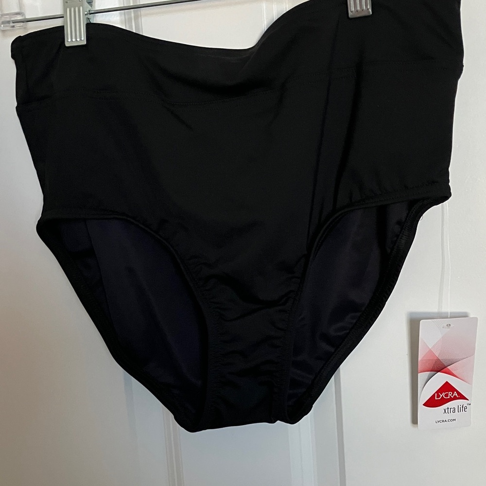 Lands' End Black High-Waist Swim Panties